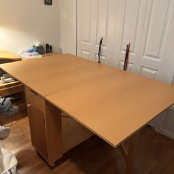 Folding Dining Table with 2 Storages 