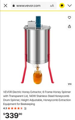 VEVOR Electric Honey Extractor 6 Frame