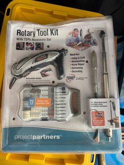 Project Partners Rotary Tool Kit – 72-Piece Accessory Set