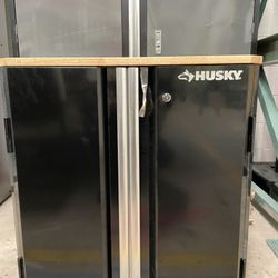 Husky Ready-to-Assemble 24-Gauge Steel 2-Door Garage Base Cabinet in Black