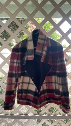 Zara Plaid Wool Blend Coat
