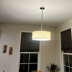 Modern 3-Light Linen Drum Pendant Light