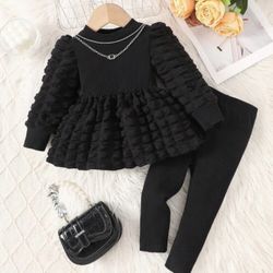 Brand new girls size 18-24 months girls outfit. Color black