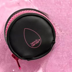 Beauty Blender Black & Pink Makeup Sponge  Zipper Case 