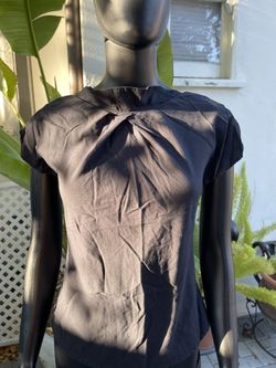 Patagonia Womens Top Size 2  Soft Black Solid Blouse Shirt Cap Sleeve Cotton