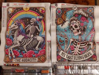 2 pack Skull Audacity & Last Flying Hope diamond art kits 12x16