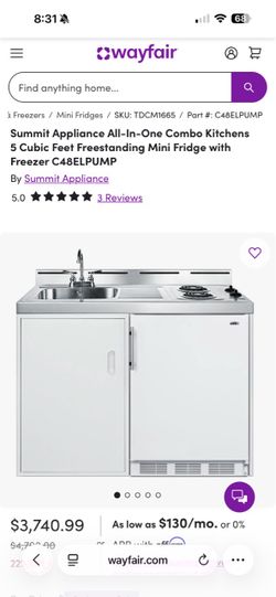 Combo kitchen mini fridge, mini stove and sink