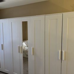 Three White IKEA Brimnes Wardrobe Closet Mirror
