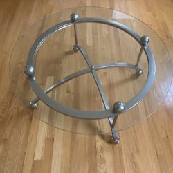 37.5” Round Modern Glass Coffee Table