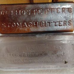 1-brown Antique Medicine And 1-lavender Antique Medicine Bottle