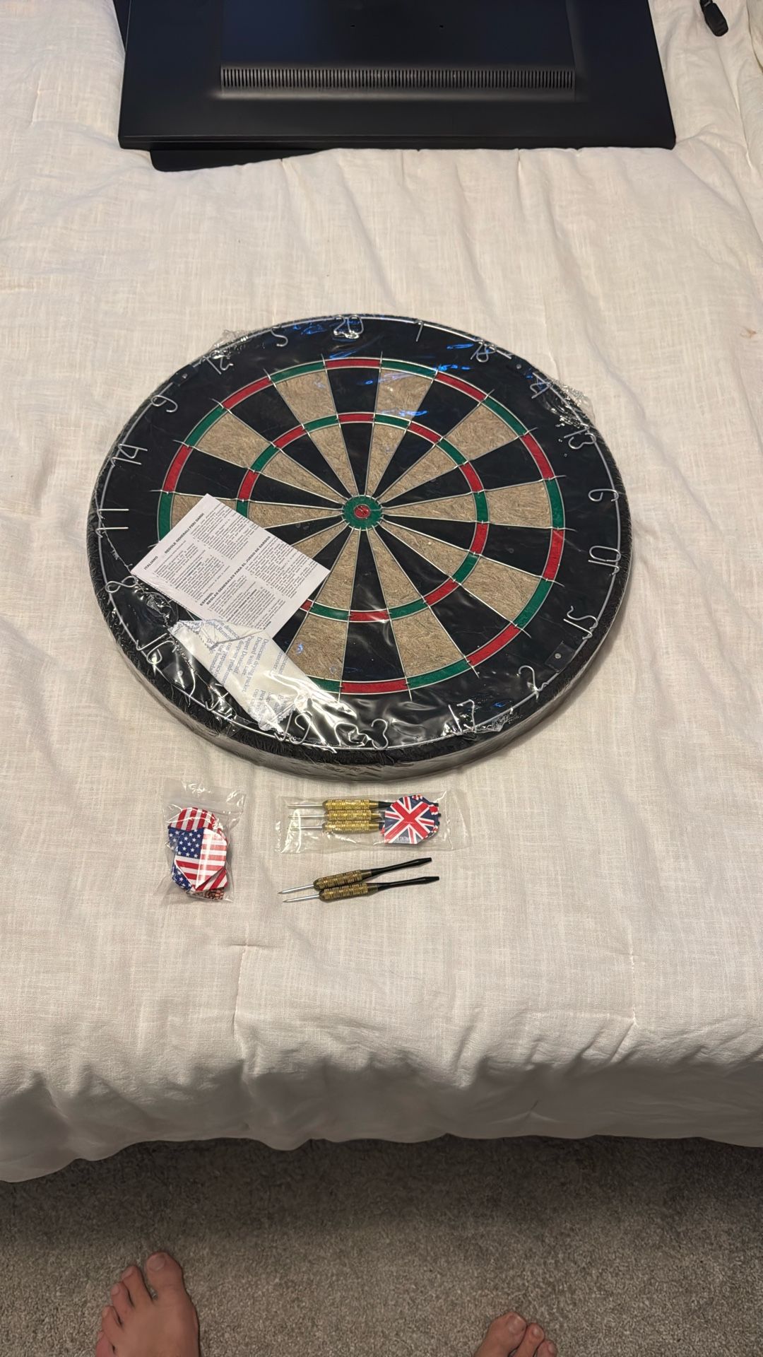 Brand New Cork Dart Board With Darts