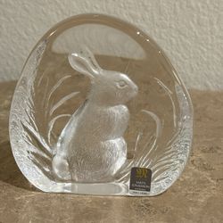 Mats Jonasson Sweden Crystal Rabbit Figurine
