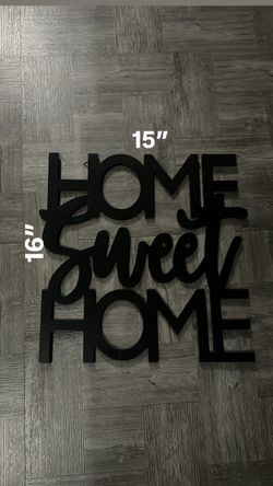 Home Sweet Home Black Wall Sign 15x16