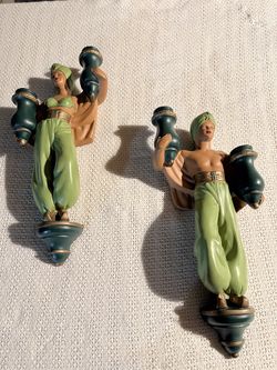 Harem style Man And Woman Candleholders