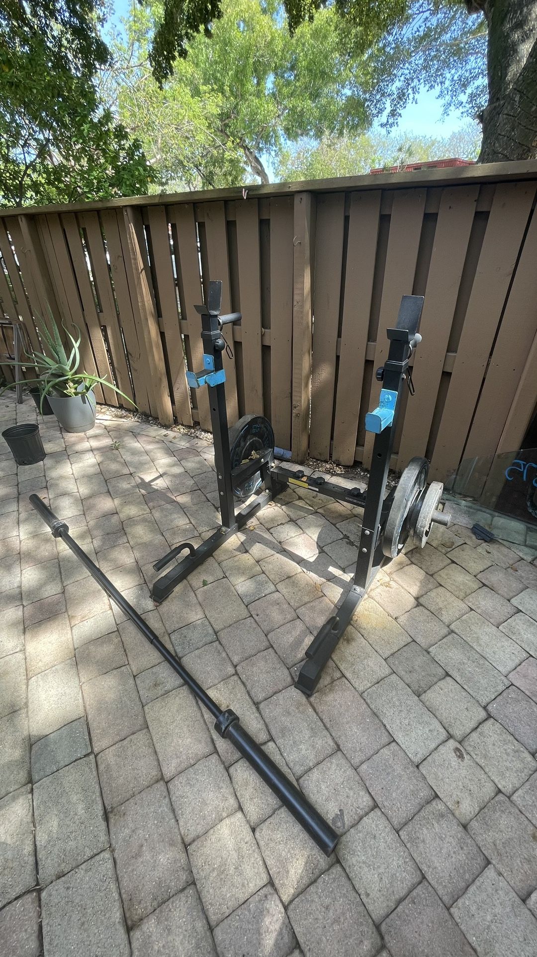 Weight Set With Bar,Stand And 100 Pound Weight Plates