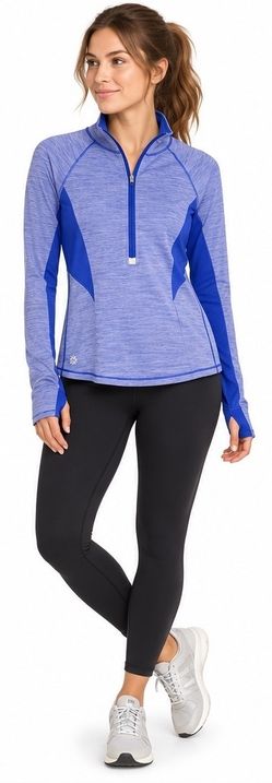Athleta Forerunner Half Zip Pullover Blue Medium