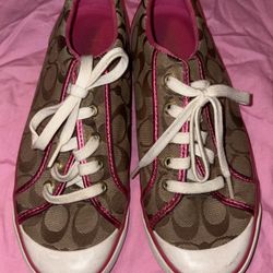 Pink Metallic Barrett Coach Shoes Size 10