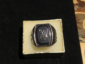 925 onyx ring with crest