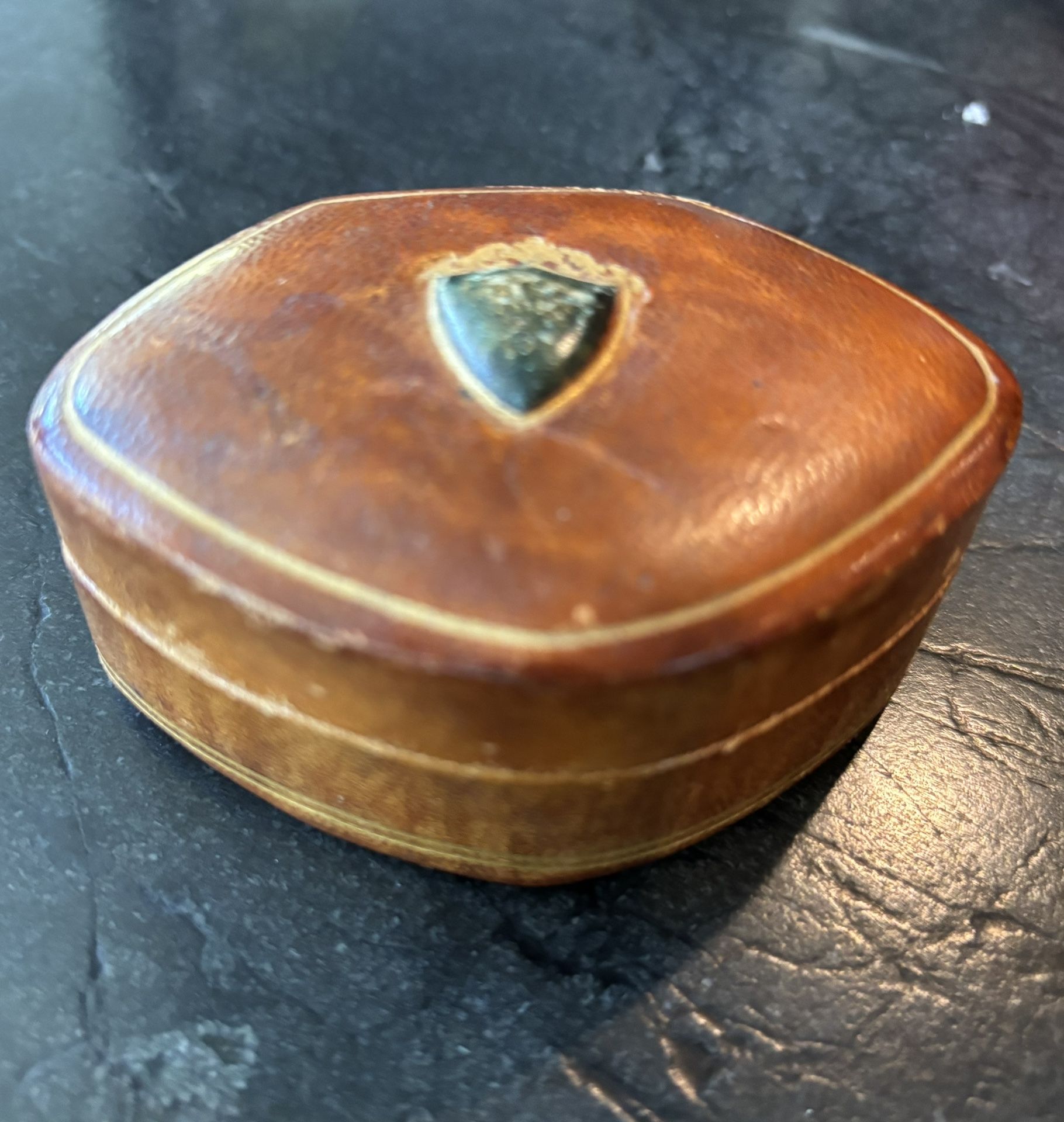 Vintage Italian Leather Trinket Box