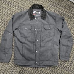 Z1R Kota Large Black Canvas with Leather Collar Jacket Like New 