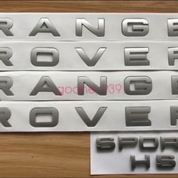 3PCS Set Silver RANGE ROVER & Sport HSE Letters Badge Logo Front Rear Hood Matte