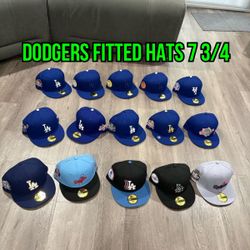 MLB New Era Los Angeles Dodgers Patch And Non Patch Multi Colors 59fifty Fitted Hats Size 7 3/4