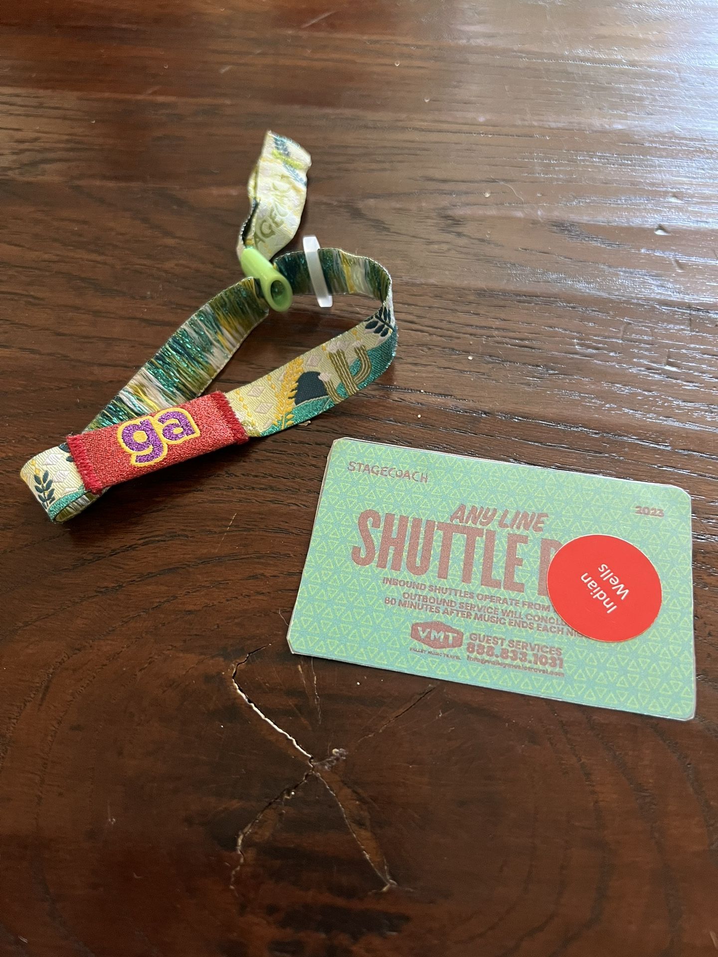GA Wristband And Shuttle Pass For Sale