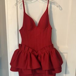 Perfect For Valentines! Sexy Form Fit Red Dress Size 4-6