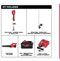 Milwaukee M18 FUEL 18-Volt 16 in. Brushless Cordless Electric QUIK-LOK String Trimmer/ Blower Combo Kit w/8.0 Battery (2-Tool)
