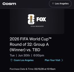 Cosm - World Cup Group ( A ) winner Hall Tickets
