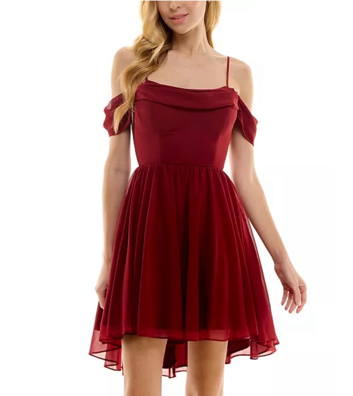 Elegant Off-Shoulder Red Dress