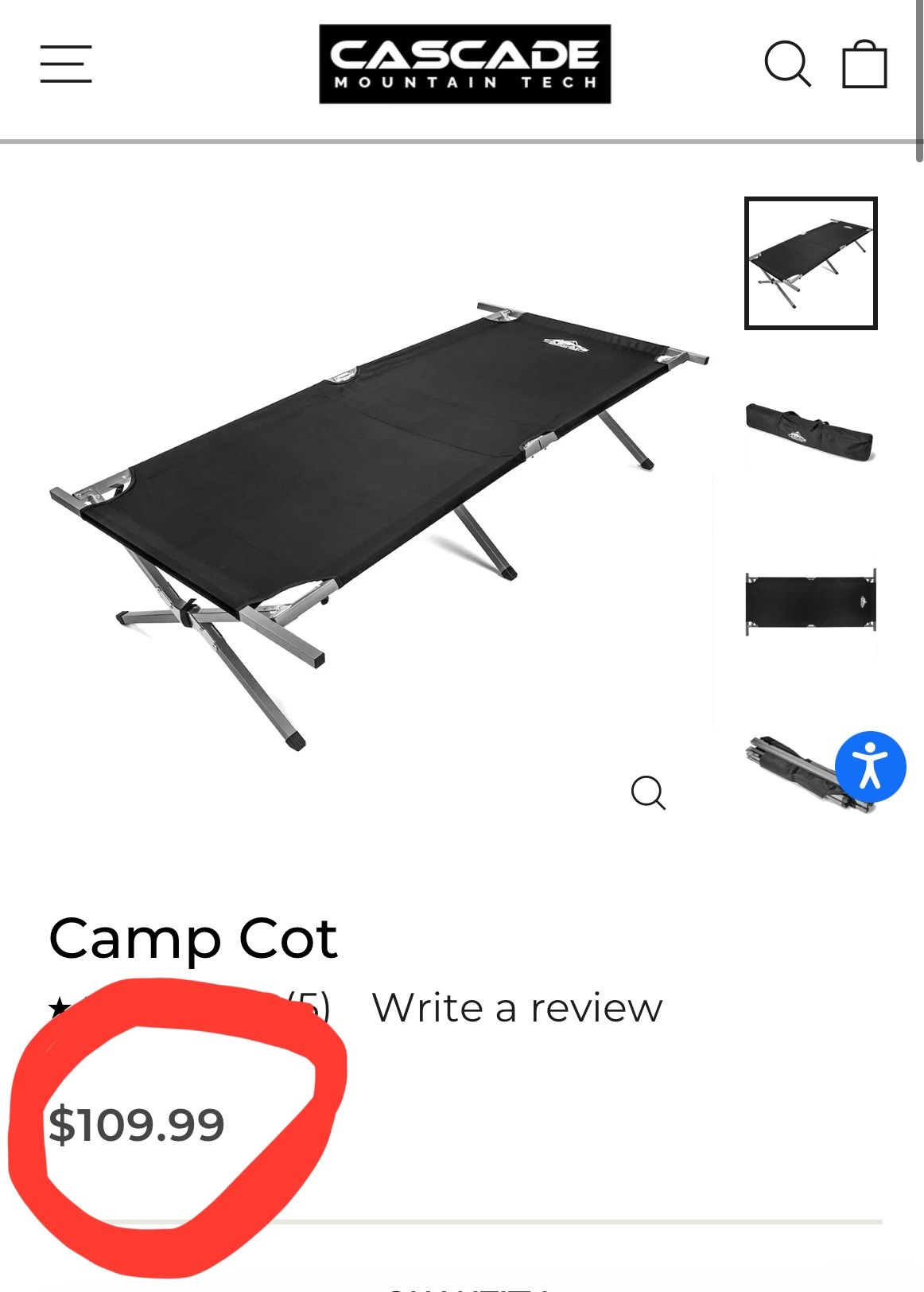 Cascade Mountain Tech Camp Cot for Sale in Las Vegas, NV OfferUp