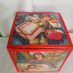 Lot of 10 Vintage Lillian Vernon Olde World Christmas Scene 1988 Gift Box Rare. Cardboard Folding Gift Box Rare. Vintage rare folding boxes. 
