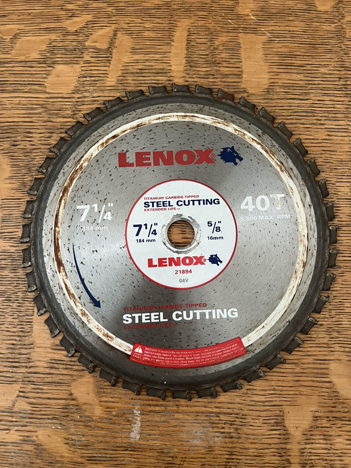 Lenox Circular Saw Blade,Steel Cutting, 71/4”, 40 T