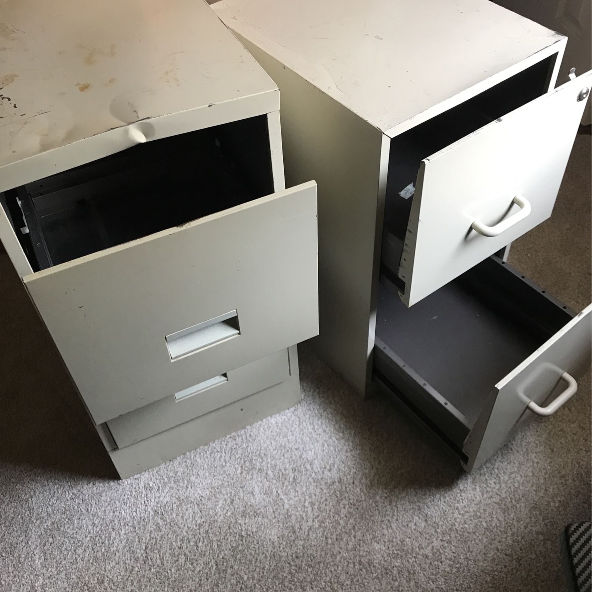 2 File Cabinets  Metallic 