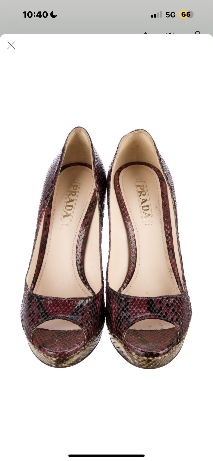 Prada Snakeskin Heels Size 9