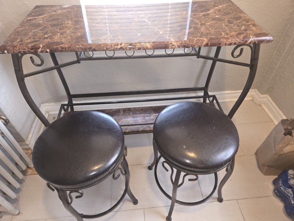 Bar / Breakfast Table & 2 Chairs
