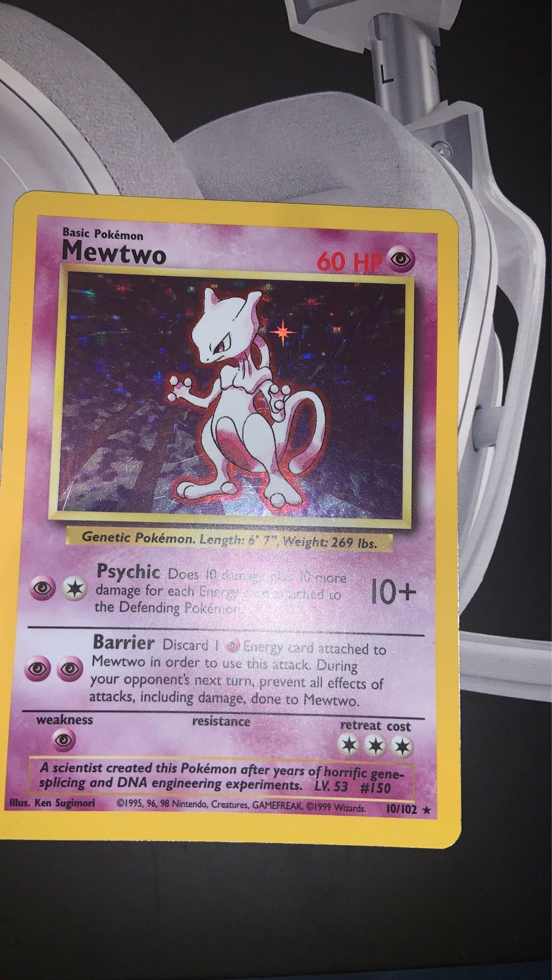 Mewtwo Base 1 1999 Pokemon Card 10/102 Near Mint
