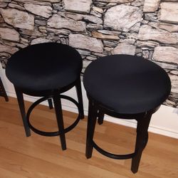 Set Of Black Swivel Stools