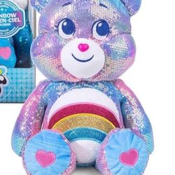 Care Bears Sequin Plush, Cheer Bear Plushie Stuffed Animal