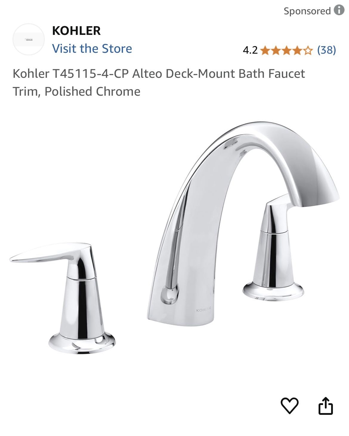 Roman Tub Faucet – Two-Handle, High-Arc, Deck-Mounted