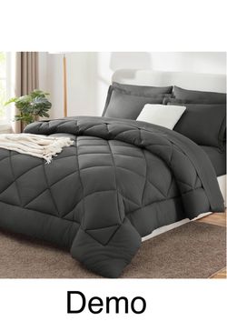 AIDREAM PREMIUM 7 Piece Queen Comforter Set - Dark Grey