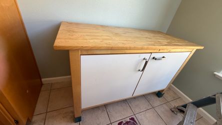 Kitchen Island with Butcher Block Top