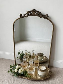 Aesthetic Vintage Ornate Arched Wall / Dresser Mirror – Anthropologie Style