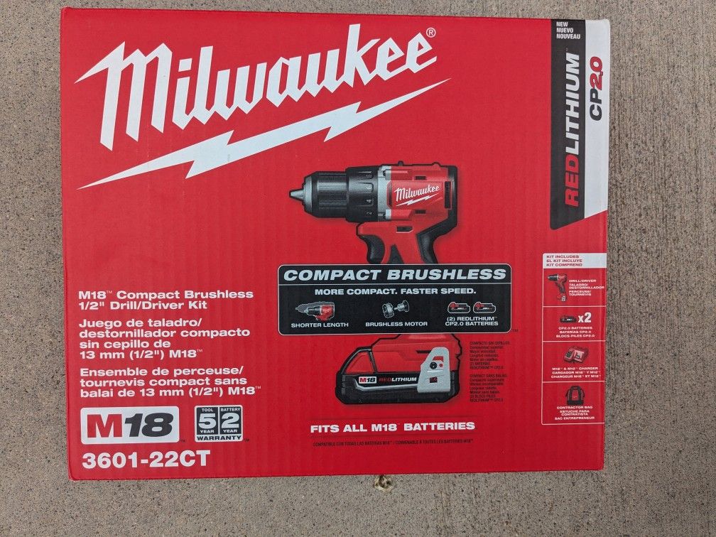 Milwaukee M18 Compact Brushless Half Inch Drill Driver Set