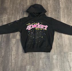 sp5der/spider hoodie black and pink