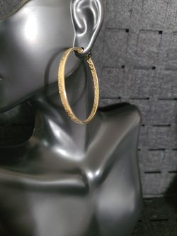 18 K Gold Versace Hoop Earings