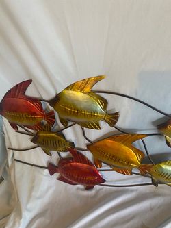 Metal School of Fish Wall Art