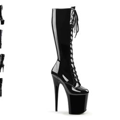 Sexy Super Tall Spiked PLEASER High Heels SZ 5 Small Woman