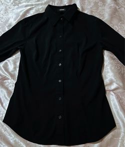 Express Black Button-Down Long Sleeve Shirt